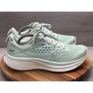 Saucony Ride 17 Womens Size 10 Gray White Casual Running Shoes Sneakers